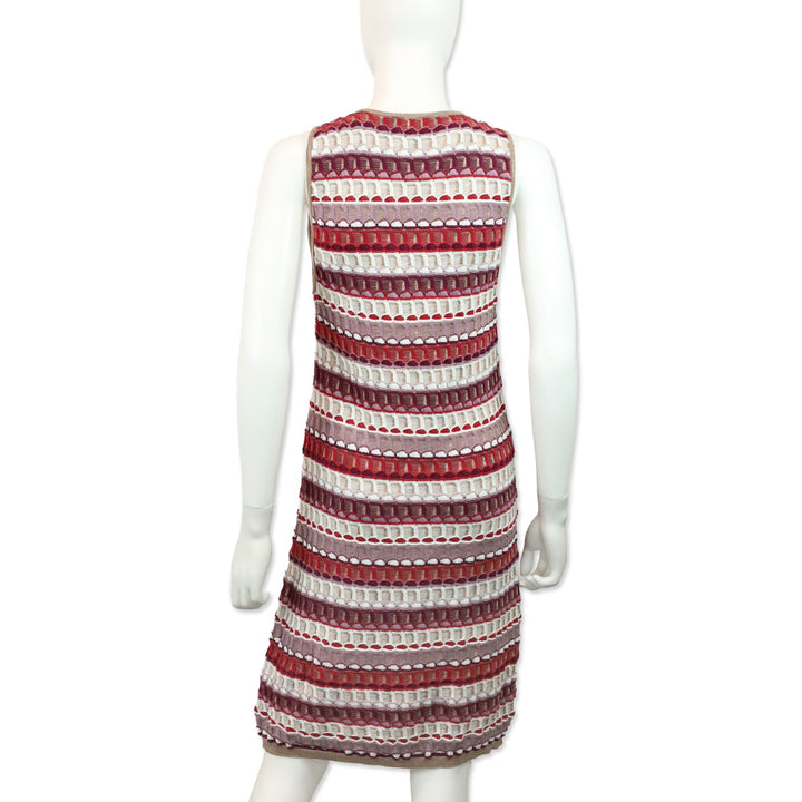 Missoni Multicolor Waffle Knit V-Neck Sleeveless Midi Dress