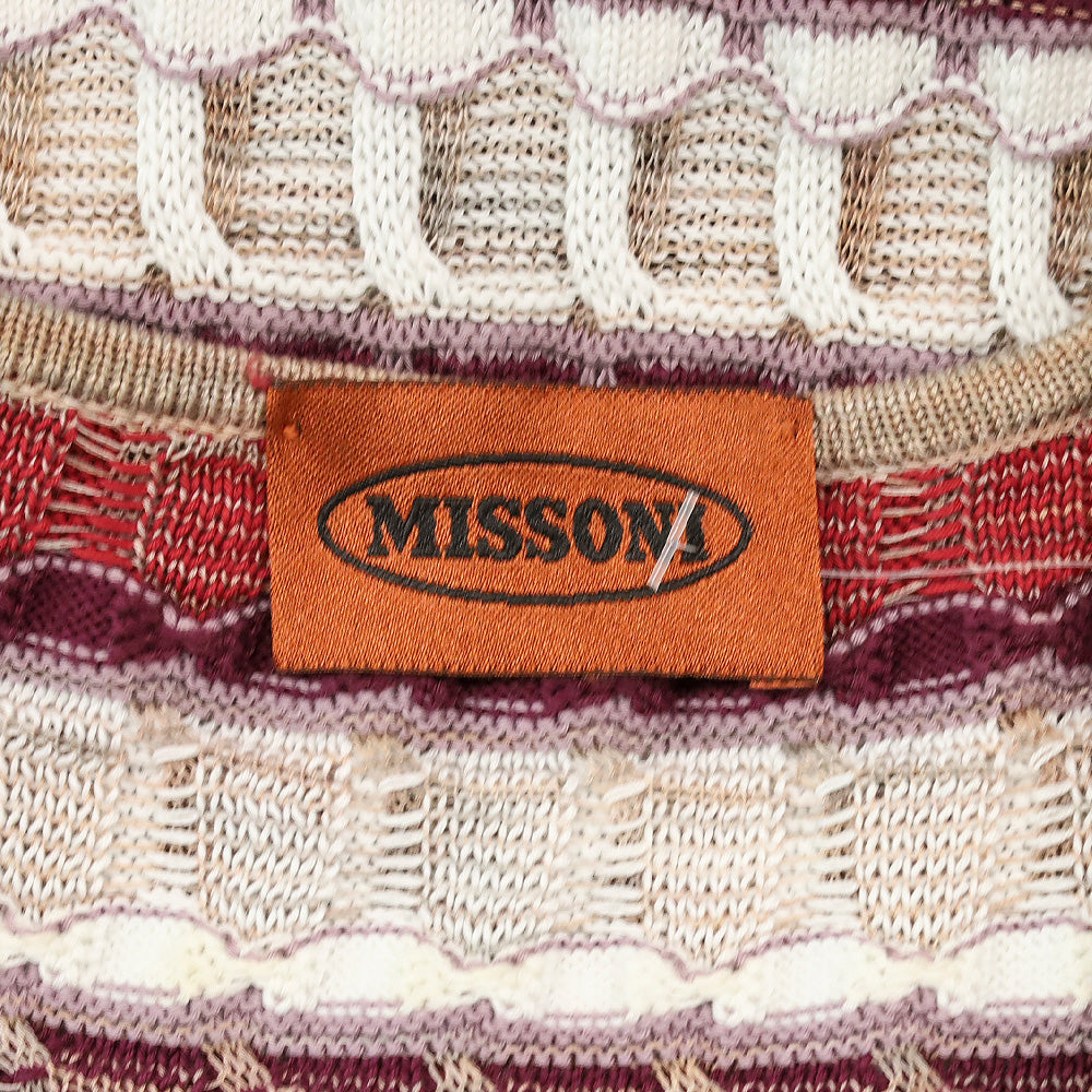 Missoni Multicolor Waffle Knit V-Neck Sleeveless Midi Dress