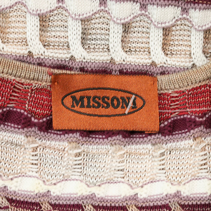 Missoni Multicolor Waffle Knit V-Neck Sleeveless Midi Dress