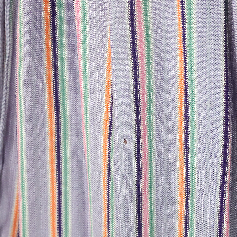 Missoni Purple Multi Striped Knit Tassel Pleated Maxi Skirt