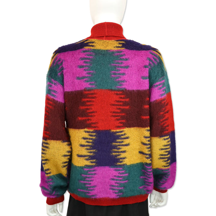 Missoni Vibrant Multicolor Mohair Blend Knit Turtleneck Sweater