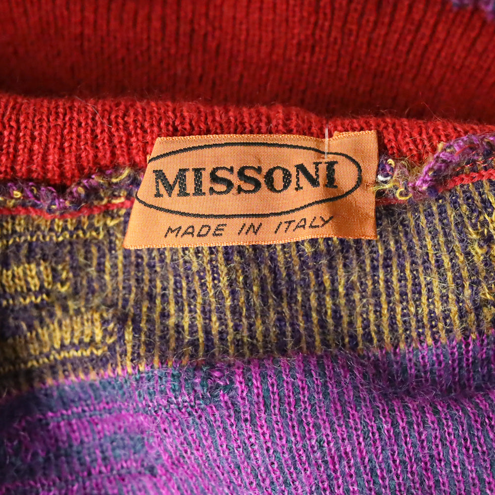 Missoni Vibrant Multicolor Mohair Blend Knit Turtleneck Sweater