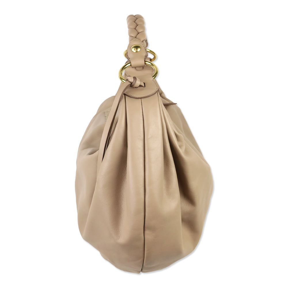 Miu Miu Beige Leather Softy Shoulder Hobo Bag