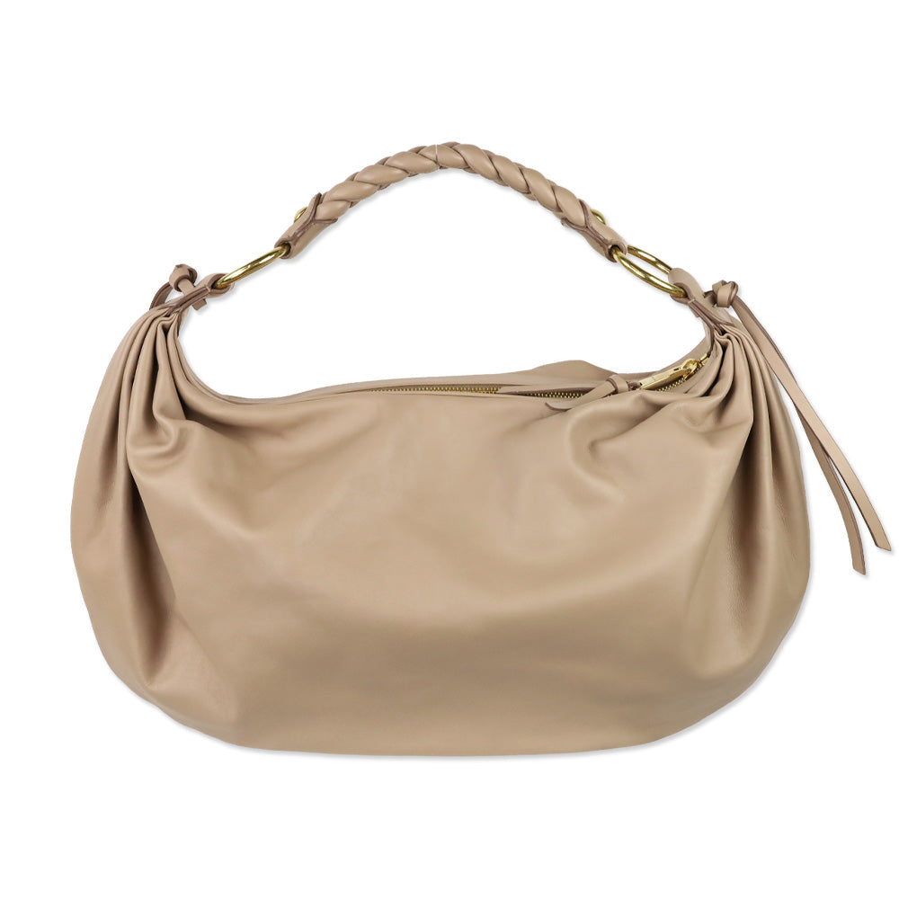 Miu Miu Beige Leather Softy Shoulder Hobo Bag