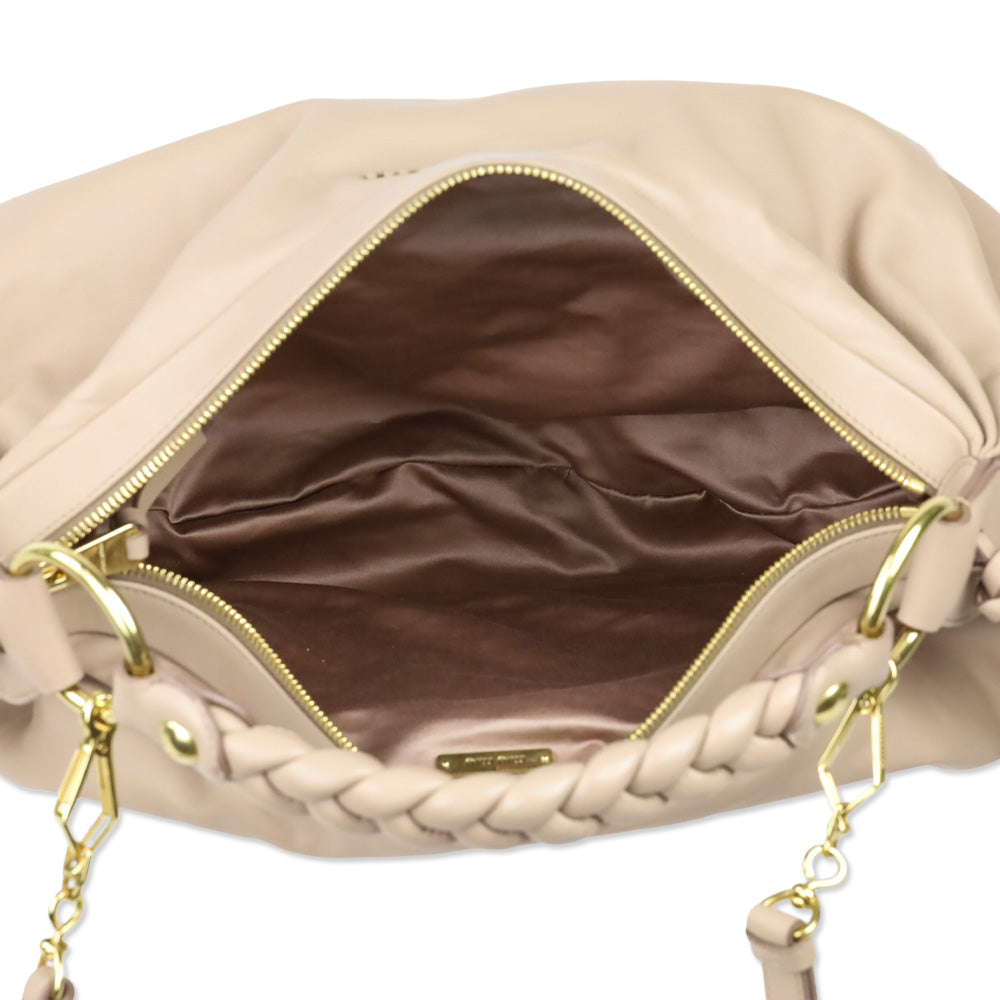 Miu Miu Beige Leather Softy Shoulder Hobo Bag