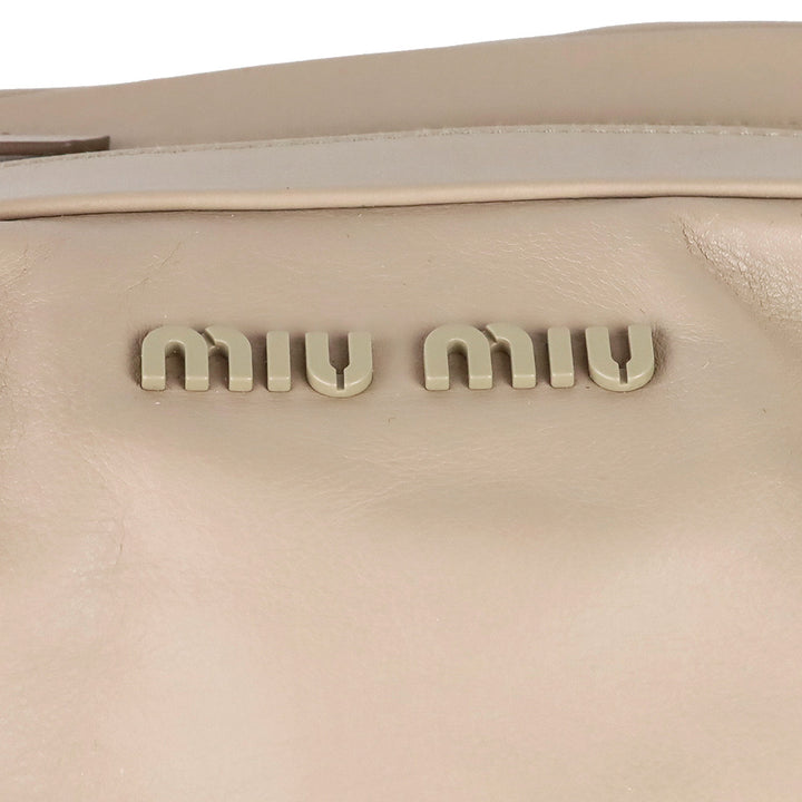 Miu Miu Beige Leather Softy Shoulder Hobo Bag