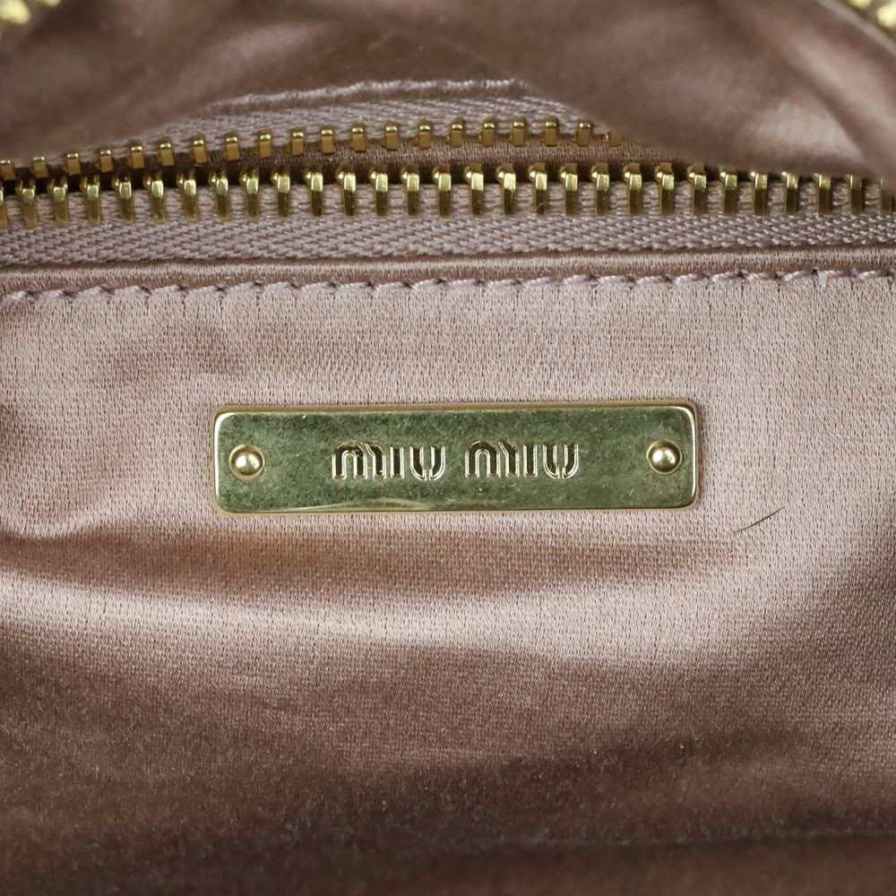Miu Miu Beige Leather Softy Shoulder Hobo Bag
