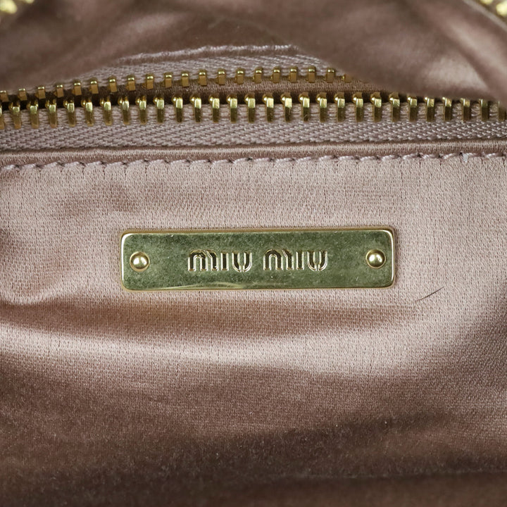 Miu Miu Beige Leather Softy Shoulder Hobo Bag