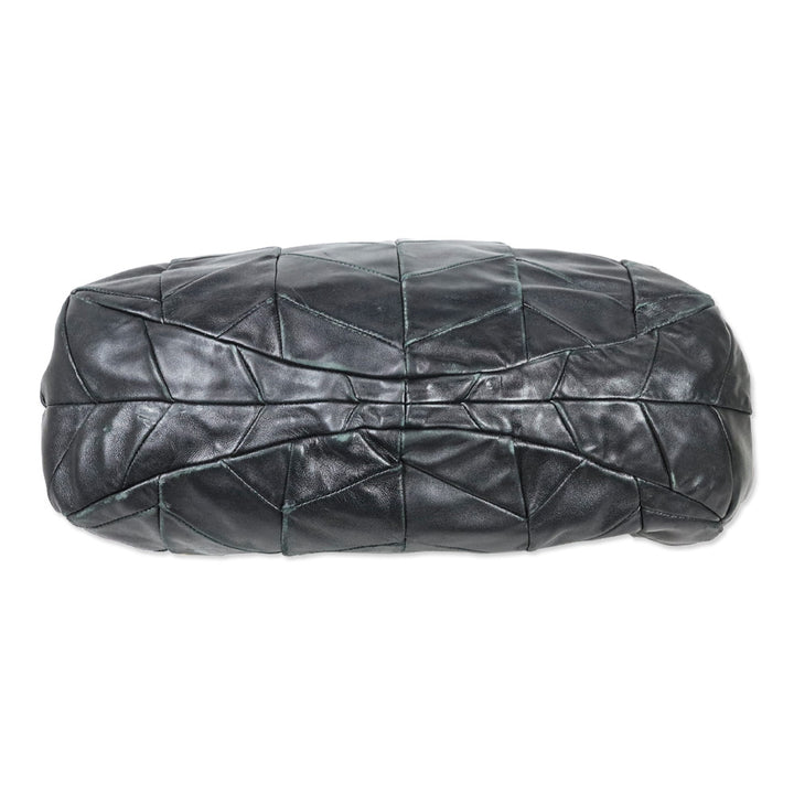 Miu Miu Black Chevron Quilted Leather Hobo Bag