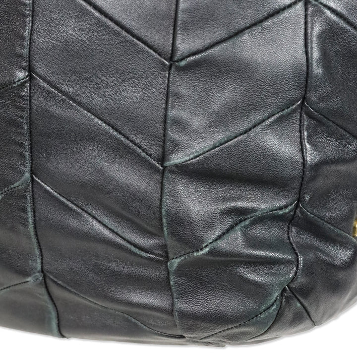 Miu Miu Black Chevron Quilted Leather Hobo Bag