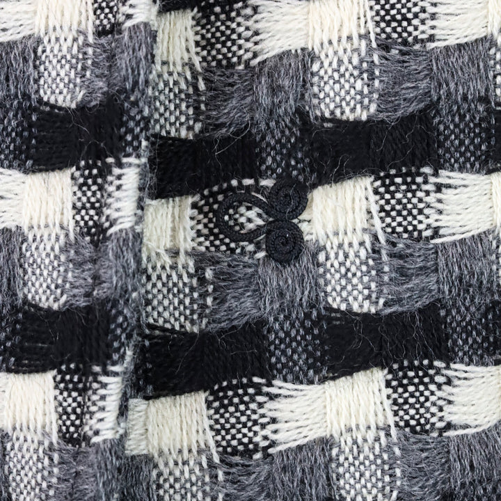 Miu Miu Black/White Gingham Wool Cropped Jacket