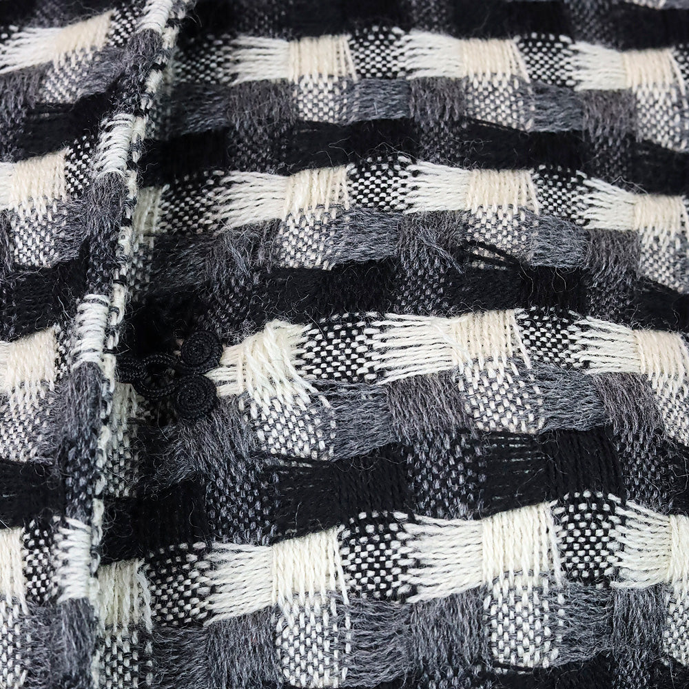 Miu Miu Black/White Gingham Wool Cropped Jacket