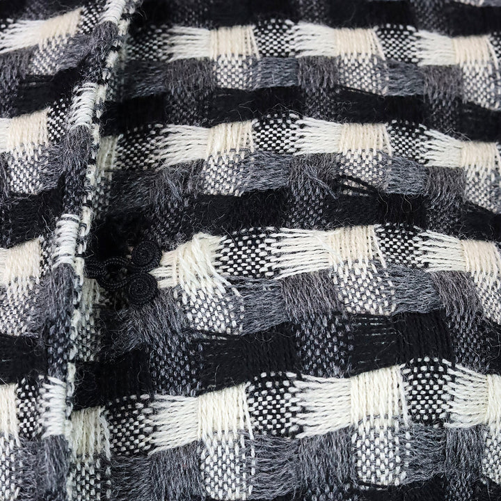 Miu Miu Black/White Gingham Wool Cropped Jacket