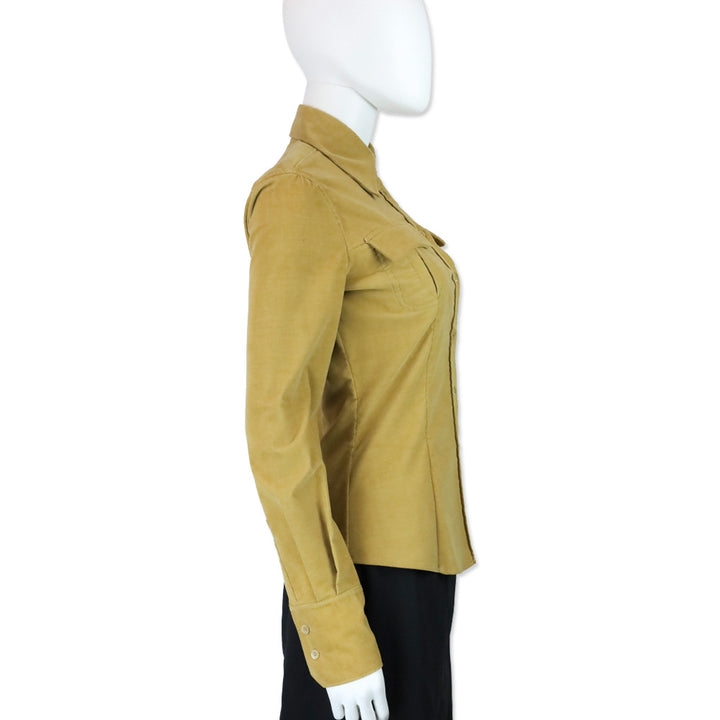 Miu Miu Brown Corduroy Button Up Shirt