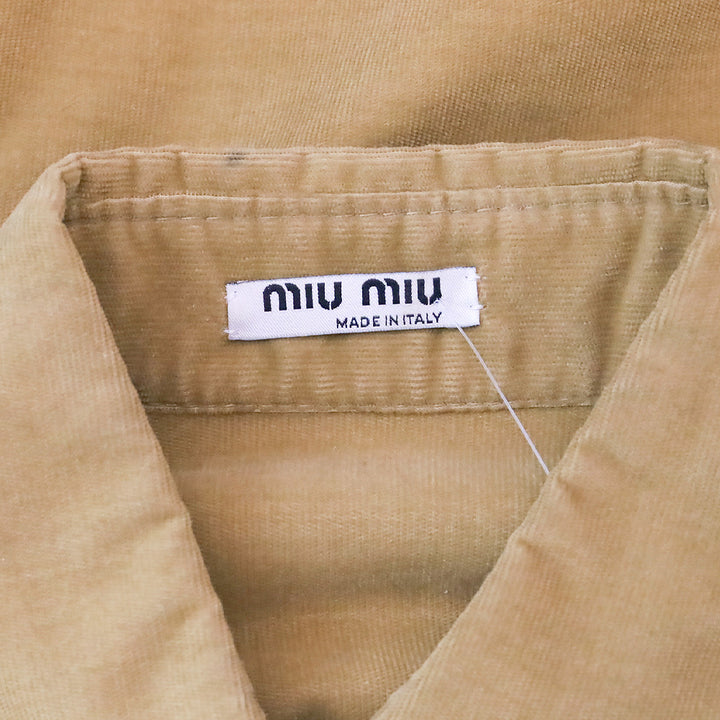 Miu Miu Brown Corduroy Button Up Shirt