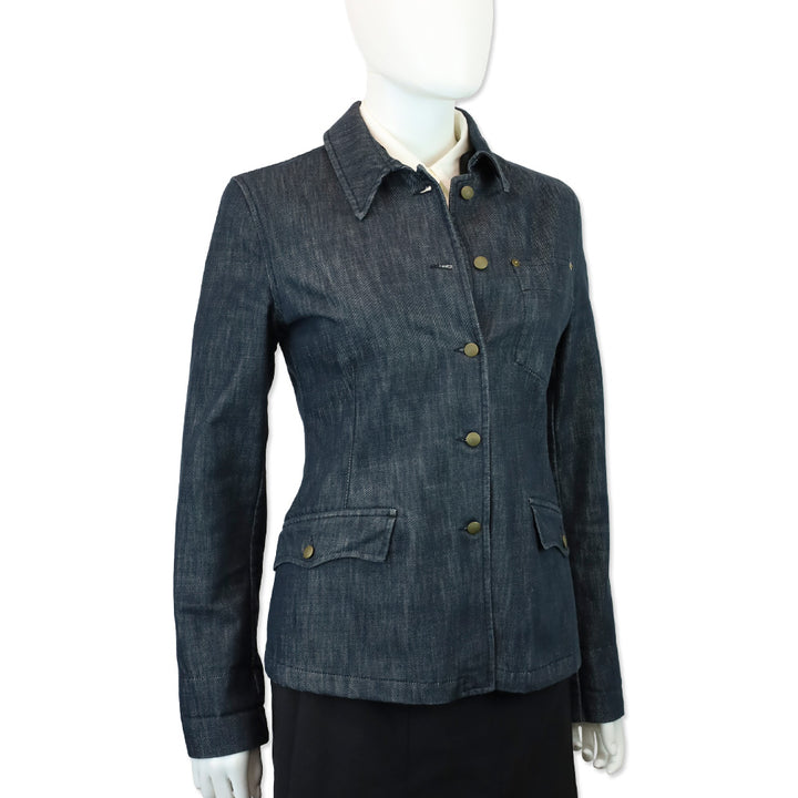 Miu Miu Dark Denim Button-Up Jacket