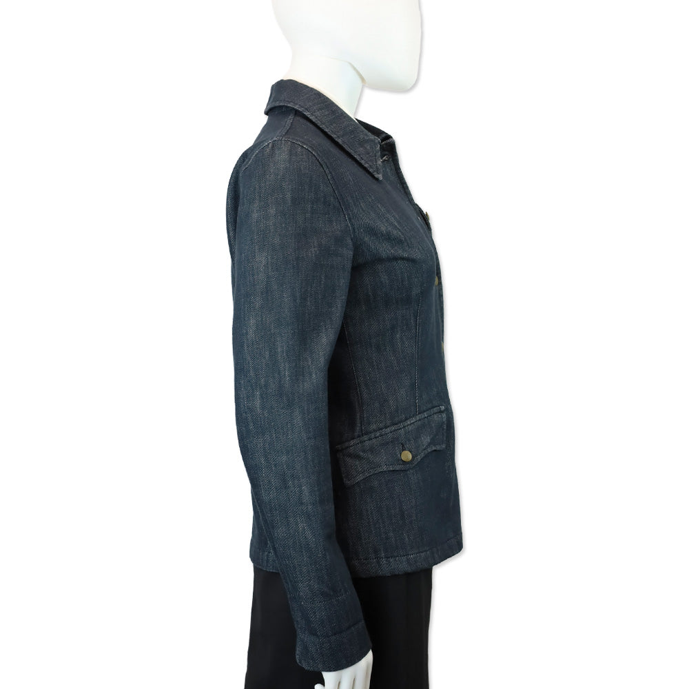 Miu Miu Dark Denim Button-Up Jacket