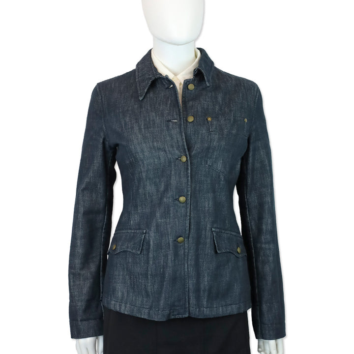 Miu Miu Dark Denim Button-Up Jacket