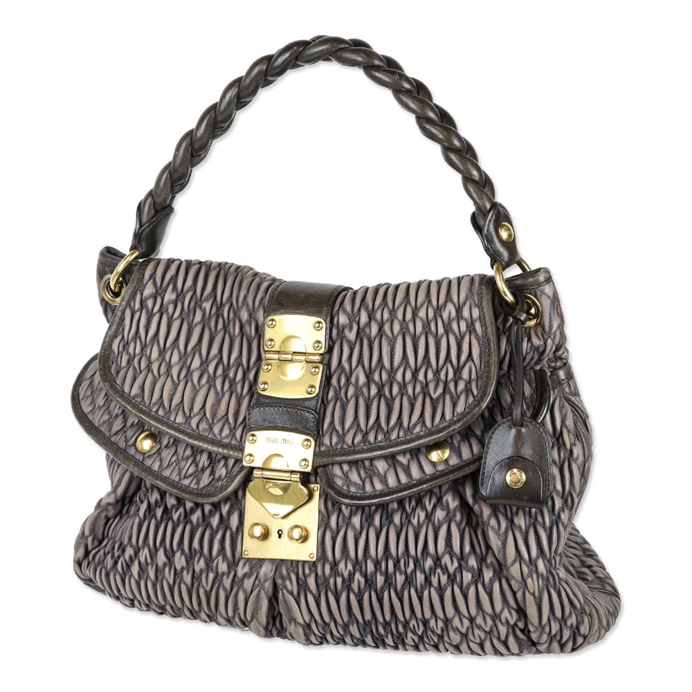 Miu Miu Mauve Matelassé Nappa Coffer Hobo Bag