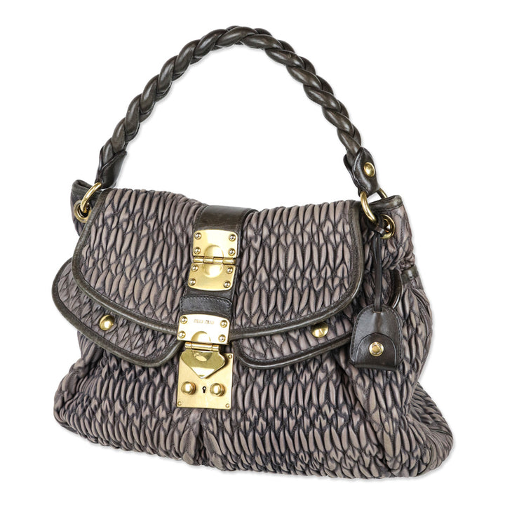Miu Miu Mauve Matelassé Nappa Coffer Hobo Bag