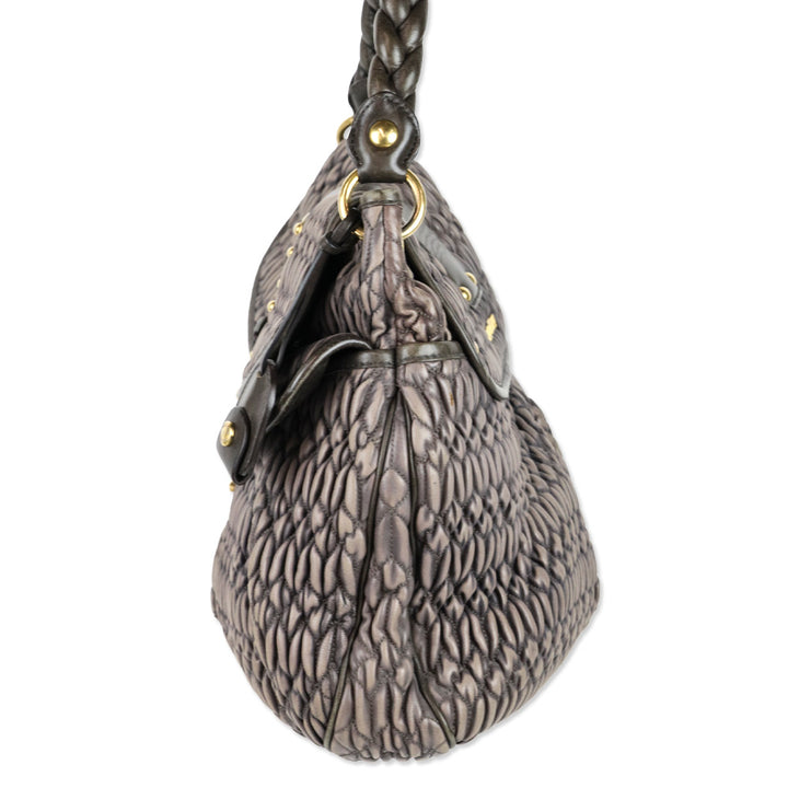 Miu Miu Mauve Matelassé Nappa Coffer Hobo Bag