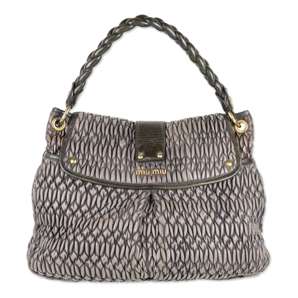 Miu Miu Mauve Matelassé Nappa Coffer Hobo Bag