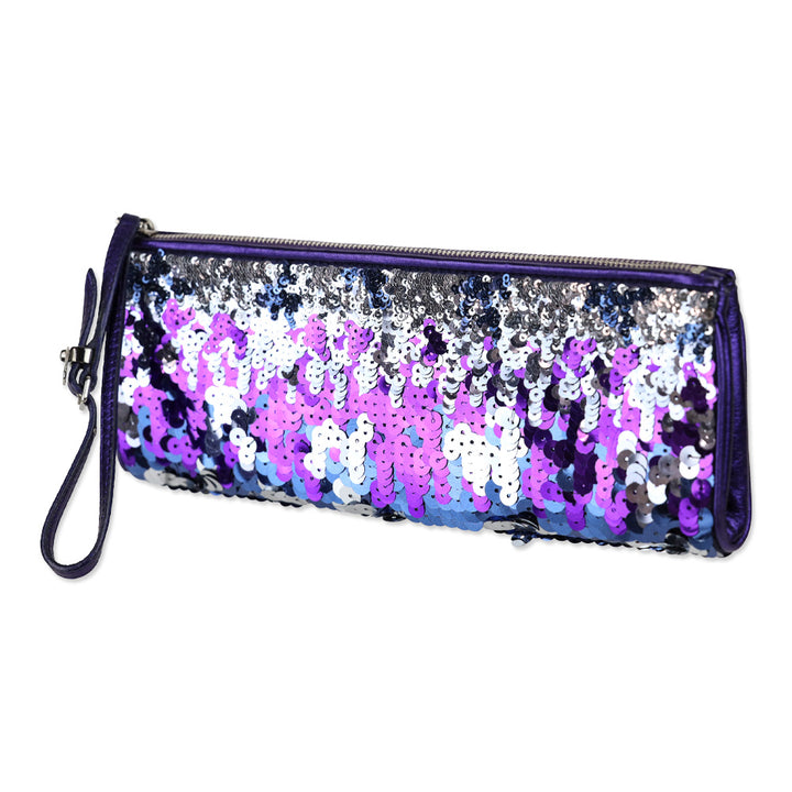 Miu Miu Purple Ombre Sequin Wristlet Clutch