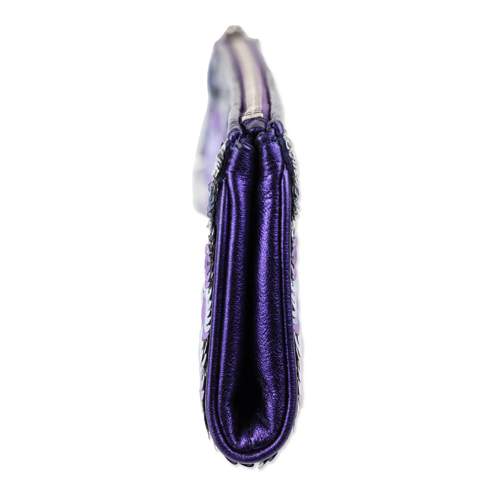 Miu Miu Purple Ombre Sequin Wristlet Clutch