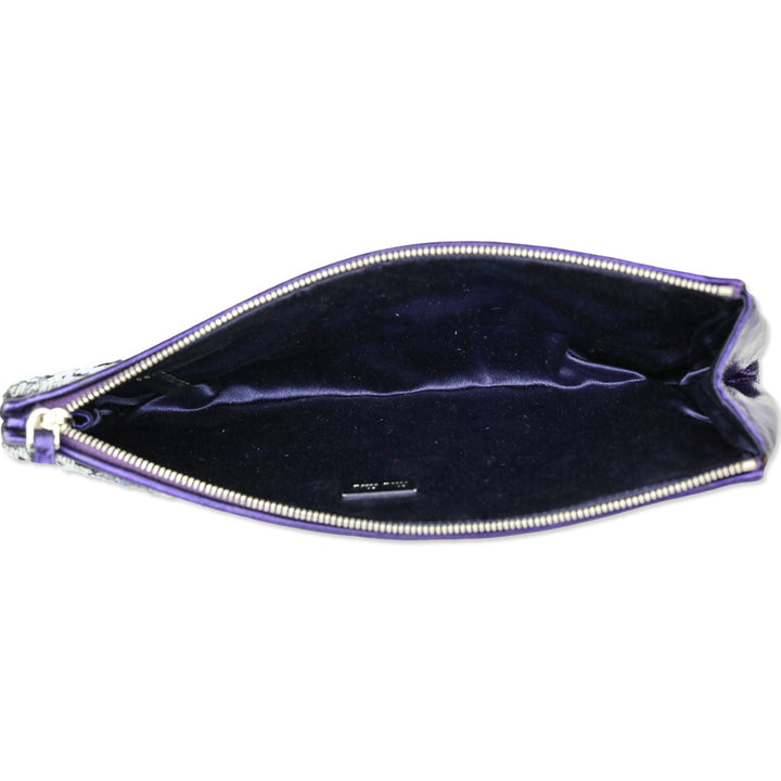 Miu Miu Purple Ombre Sequin Wristlet Clutch