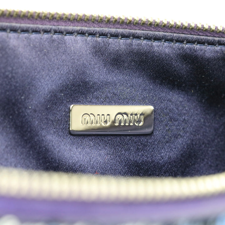 Miu Miu Purple Ombre Sequin Wristlet Clutch