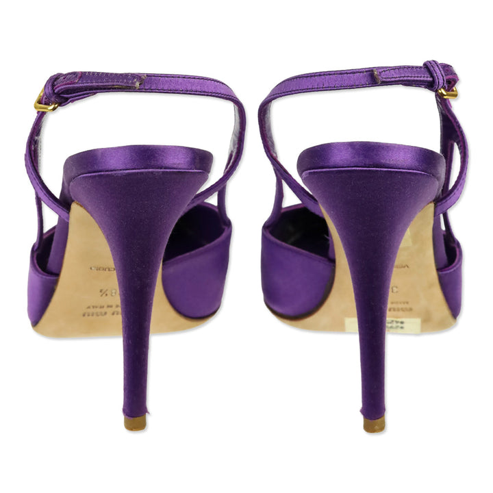 Miu Miu Purple Satin Slingback Pump