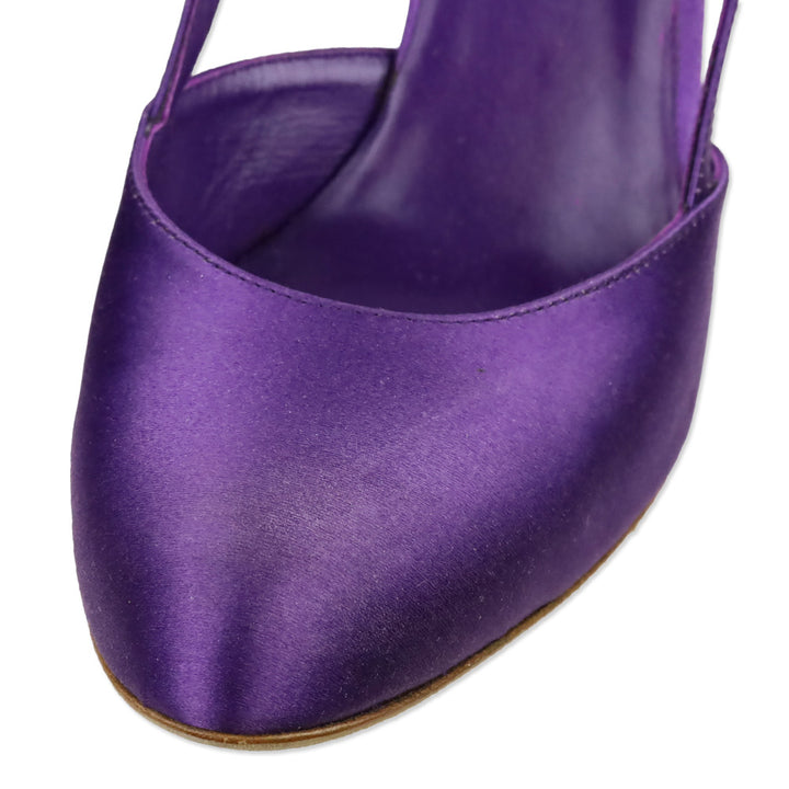 Miu Miu Purple Satin Slingback Pump