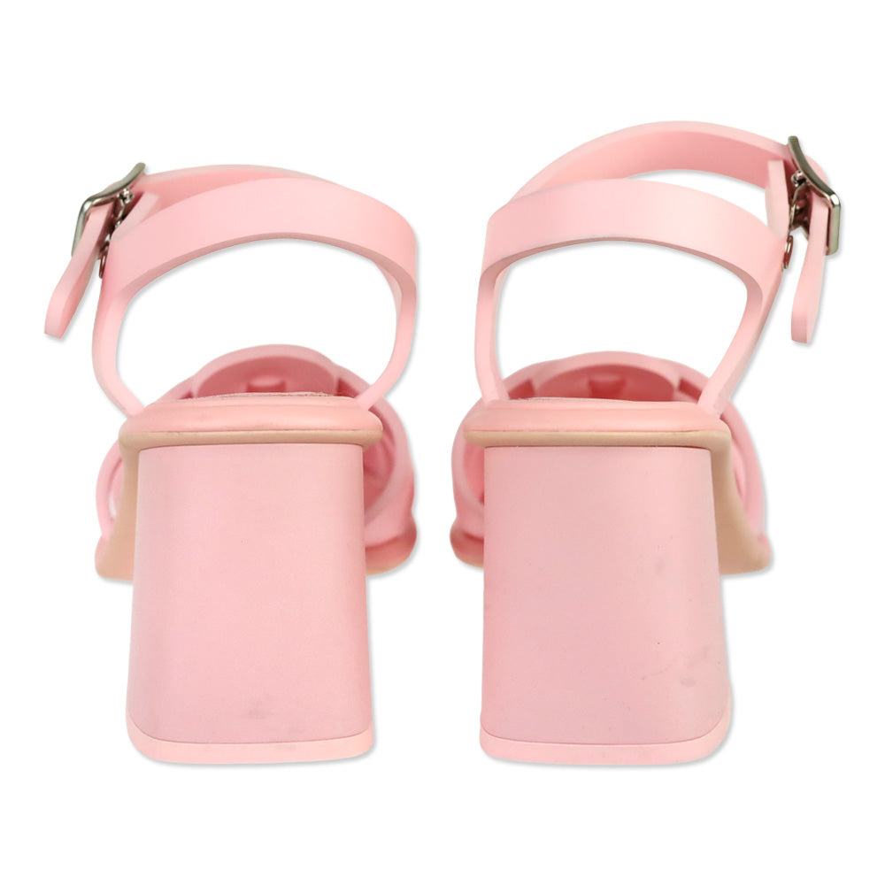 Miu Miu Rosa Pink Rubber EVA Ankle Strap 85mm Sandals