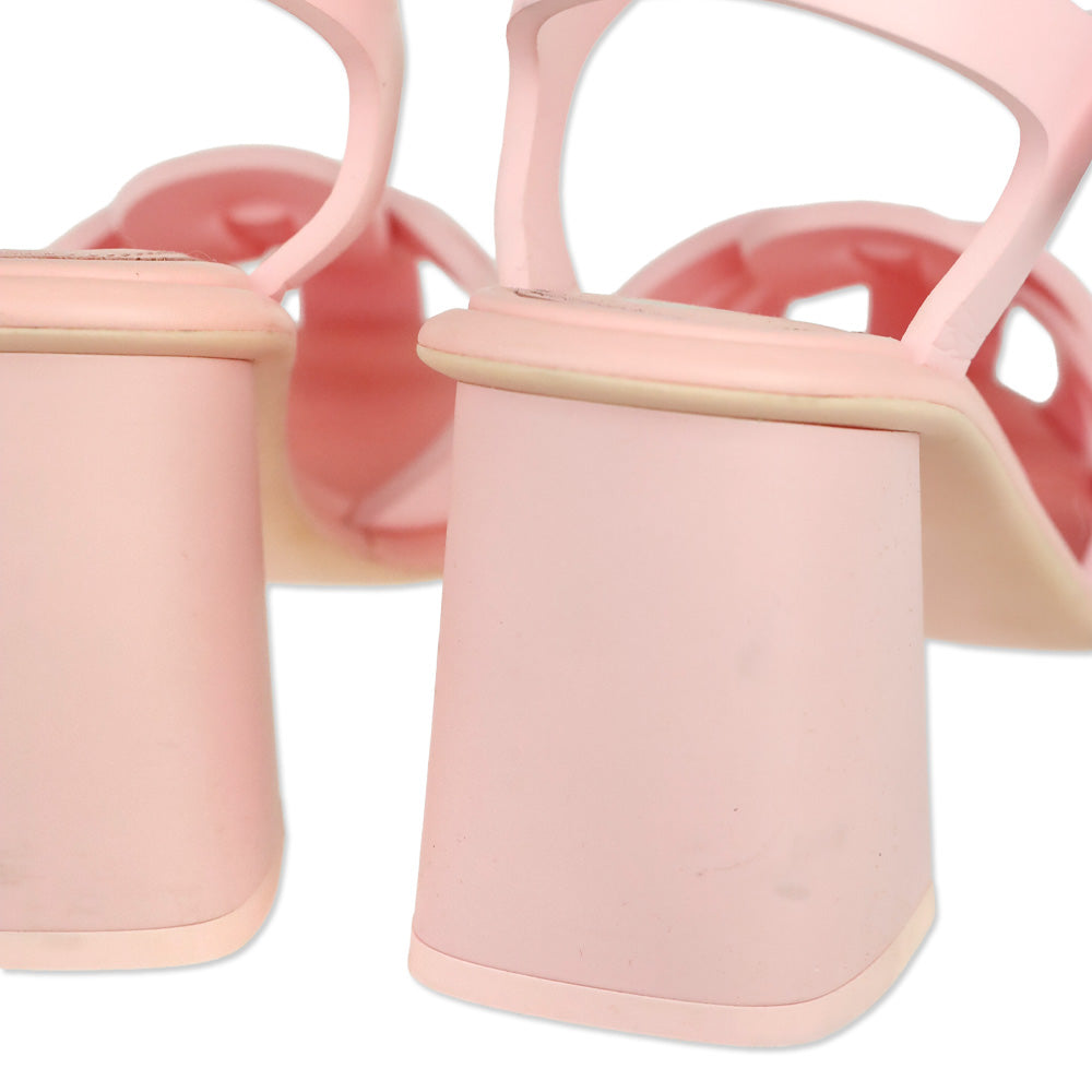 Miu Miu Rosa Pink Rubber EVA Ankle Strap 85mm Sandals