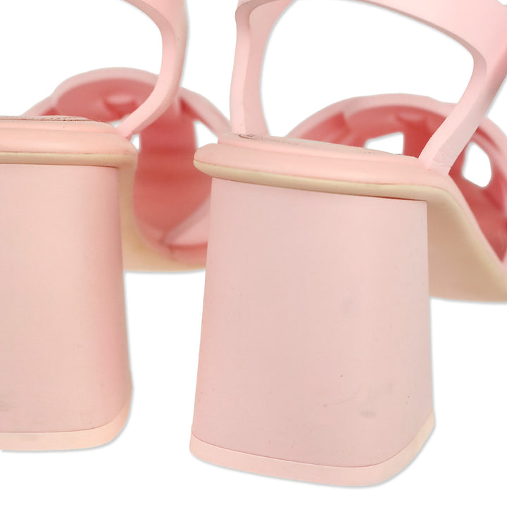 Miu Miu Rosa Pink Rubber EVA Ankle Strap 85mm Sandals