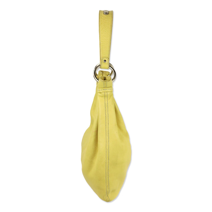 Miu Miu Yellow Leather Crescent Hobo Bag