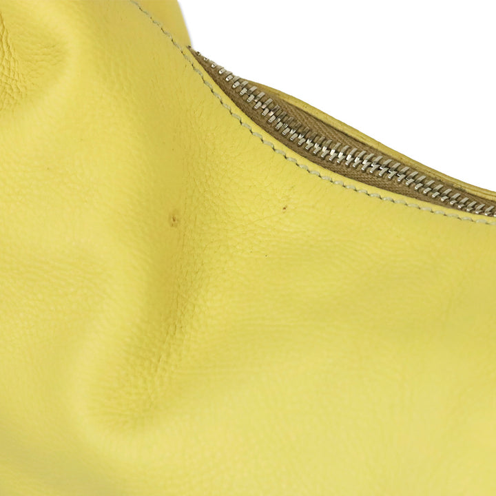 Miu Miu Yellow Leather Crescent Hobo Bag