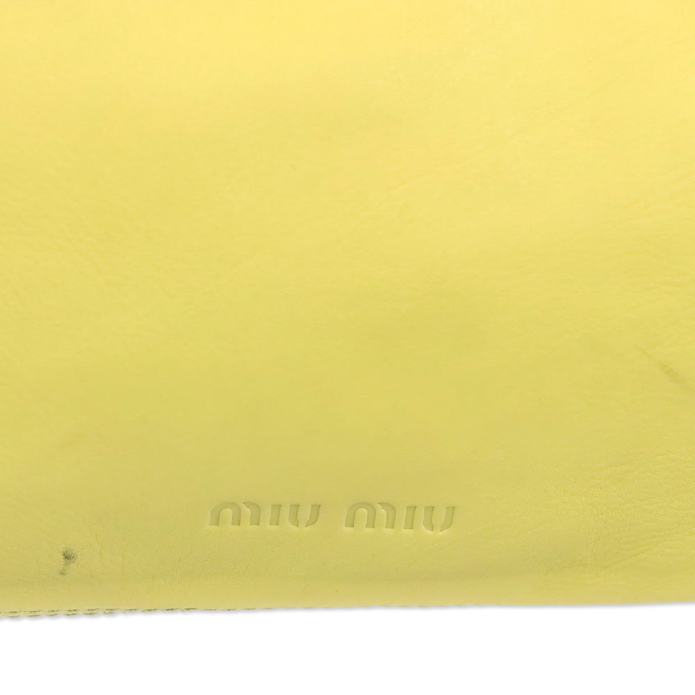 Miu Miu Yellow Leather Crescent Hobo Bag