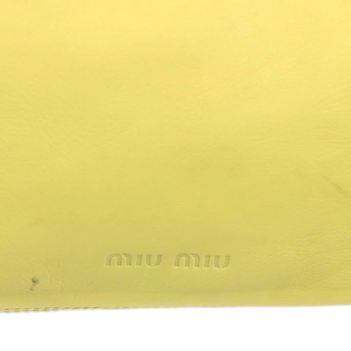 Miu Miu Yellow Leather Crescent Hobo Bag