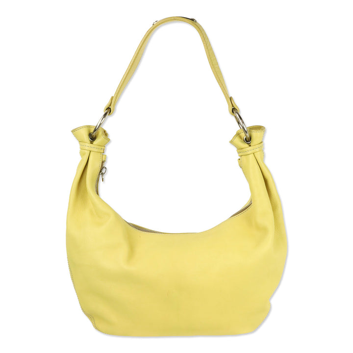 Miu Miu Yellow Leather Crescent Hobo Bag