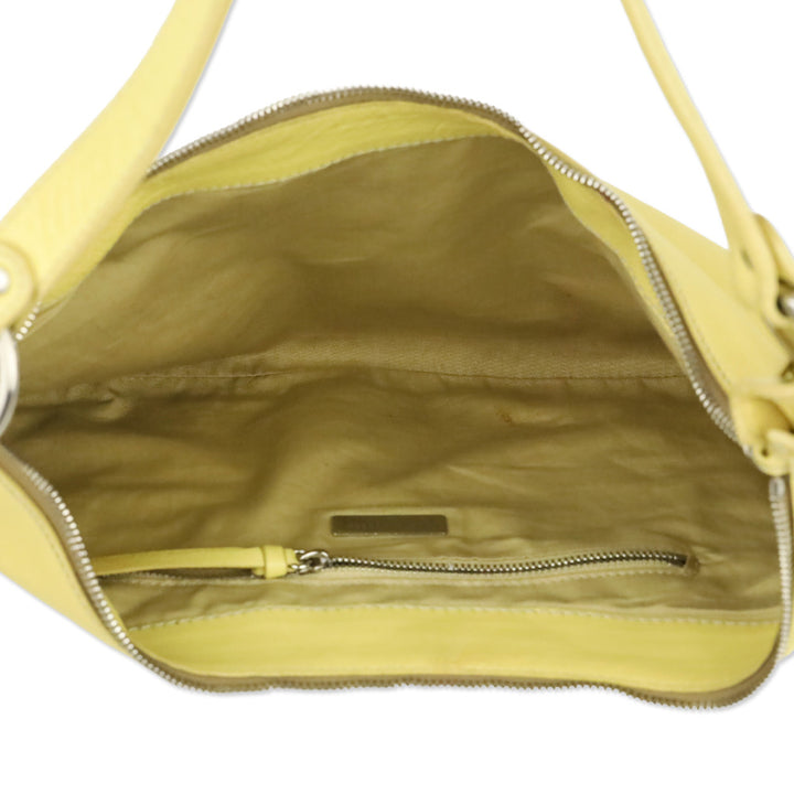 Miu Miu Yellow Leather Crescent Hobo Bag
