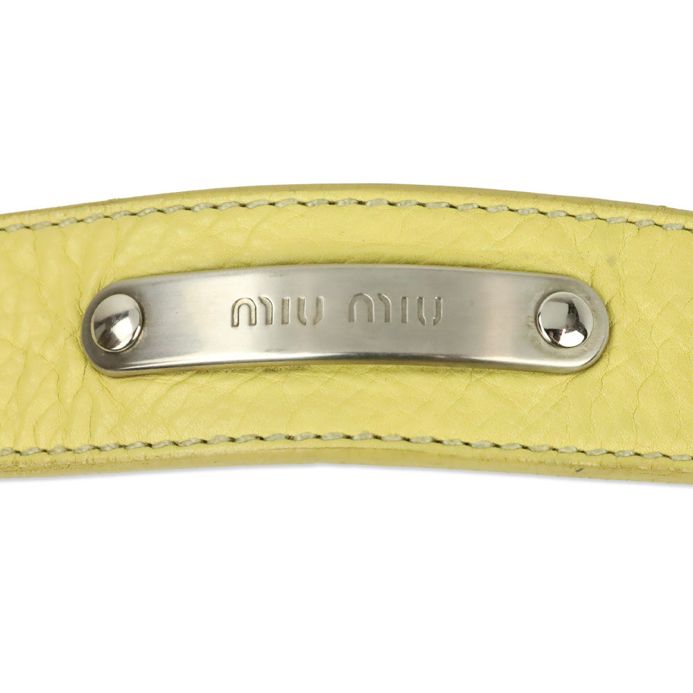 Miu Miu Yellow Leather Crescent Hobo Bag