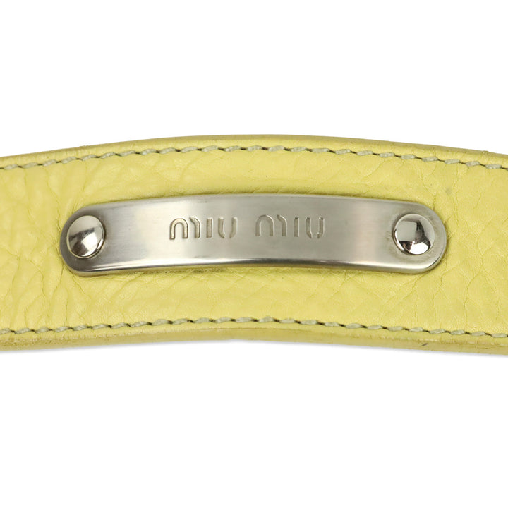 Miu Miu Yellow Leather Crescent Hobo Bag