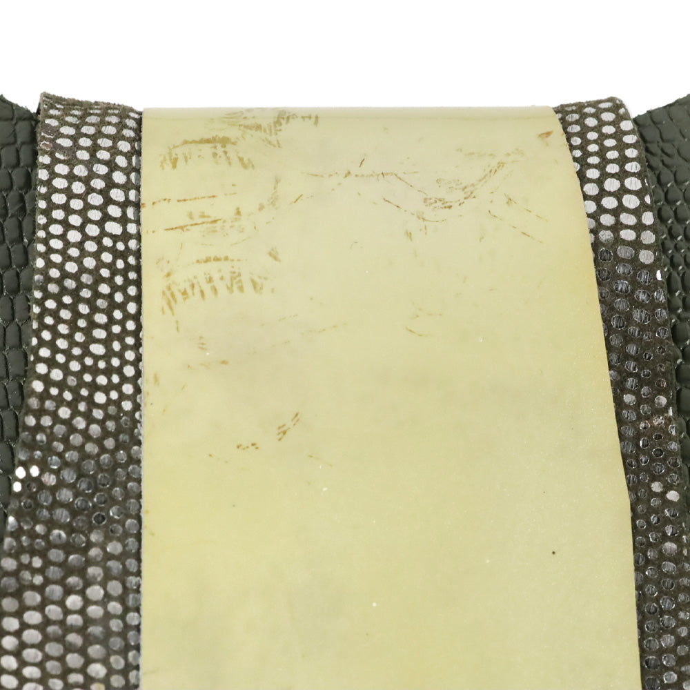 Moe Moe 23 Green Lizard Leather Hobo with Brutalist Crystal Accent Closure