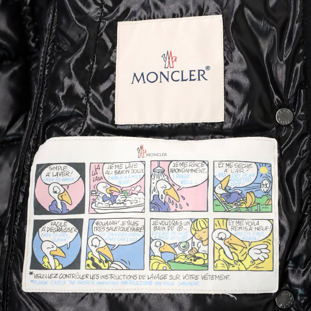 Moncler Black Quilted Down Hooded Raccoon Fur-Trim Short Jacket