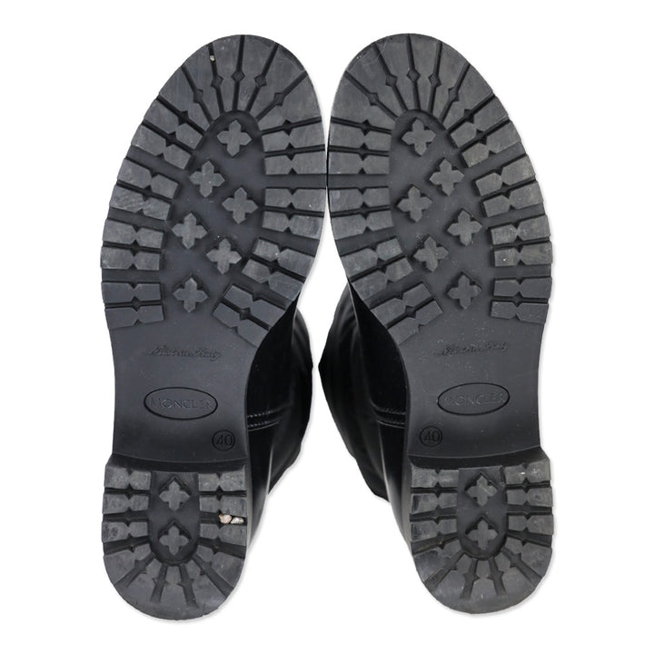 Moncler Black Quilted Puffer Ginette Tall Rain Boots