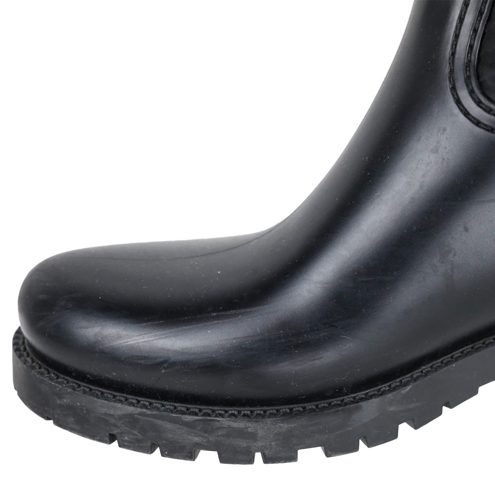 Moncler Black Quilted Puffer Ginette Tall Rain Boots