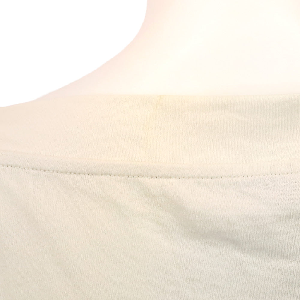 Moncler Cream Boat Neck Bell Logo T-Shirt