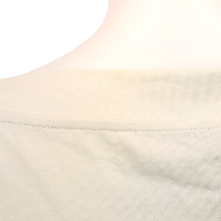 Moncler Cream Boat Neck Bell Logo T-Shirt
