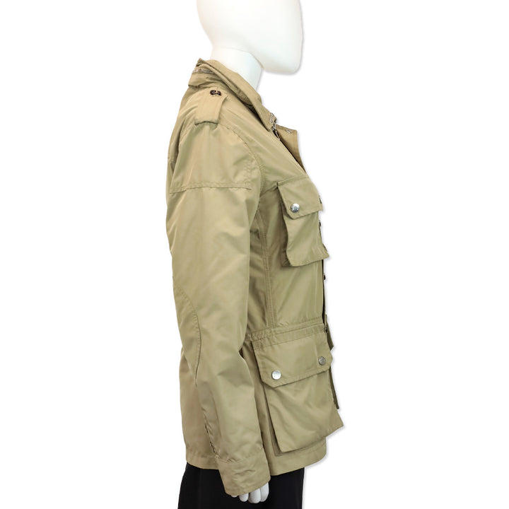Moncler Khaki High Neck Zipper Utility Jacket